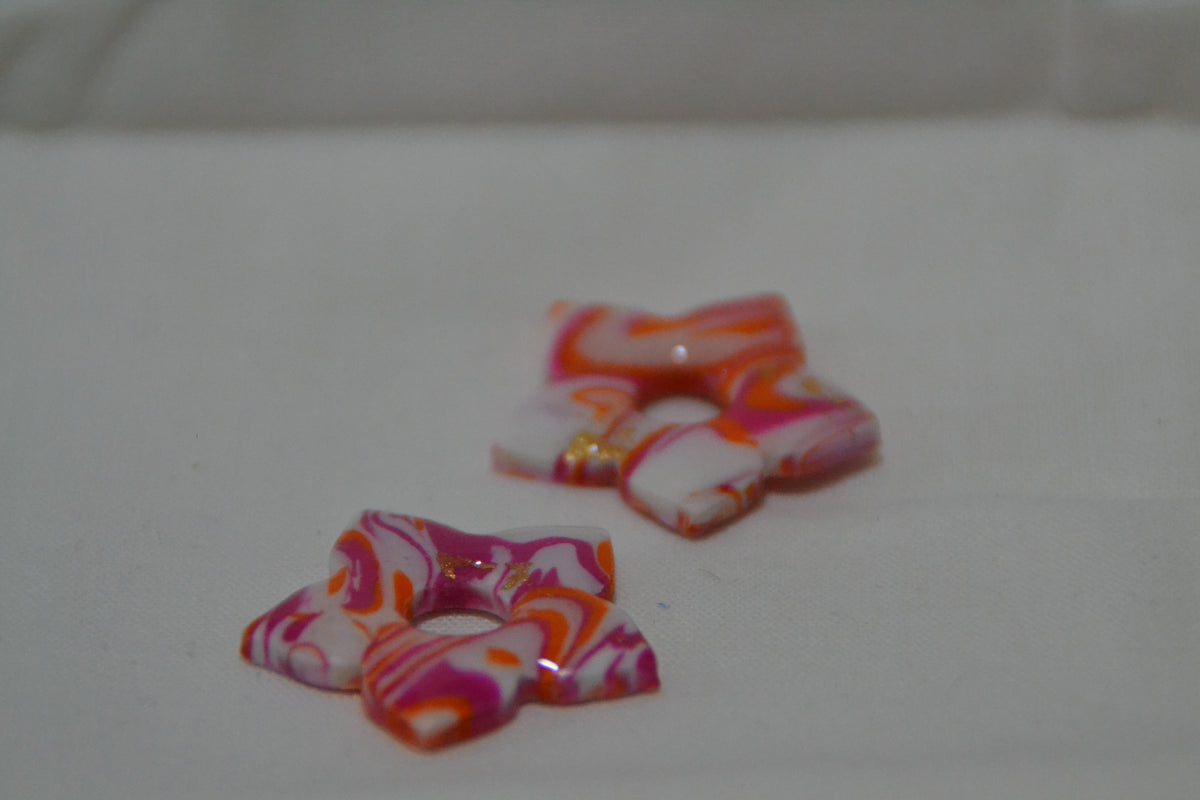 Rose blanc & orange