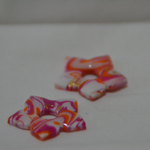 Rose blanc & orange