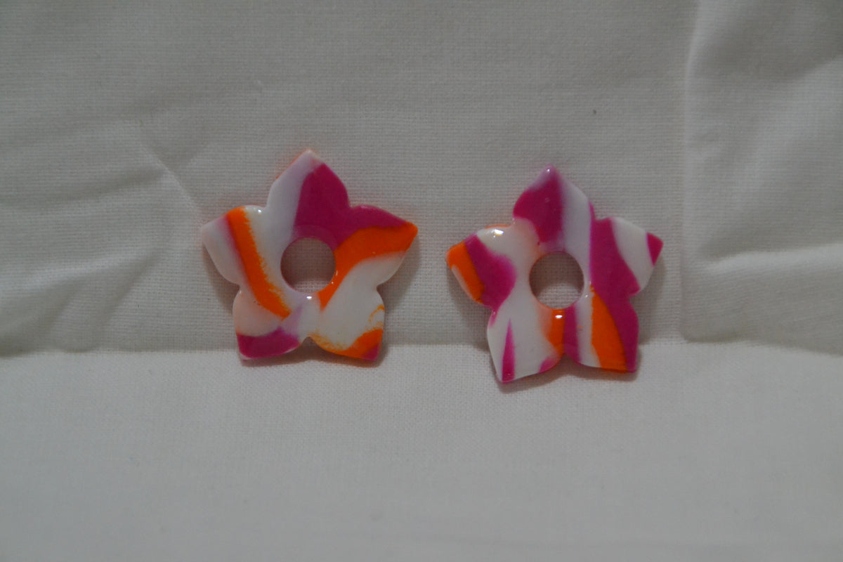 Rose blanc & orange