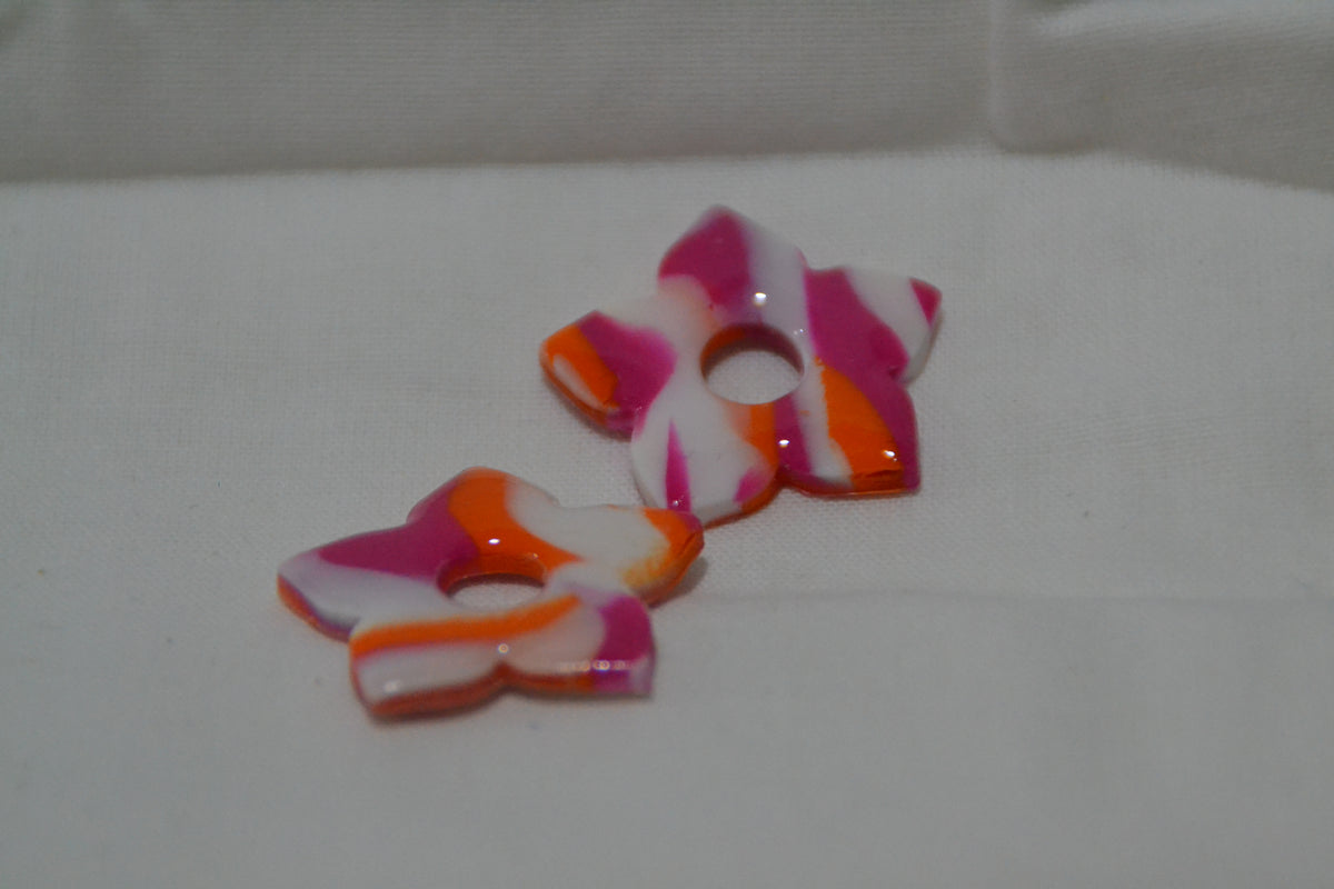 Rose blanc & orange