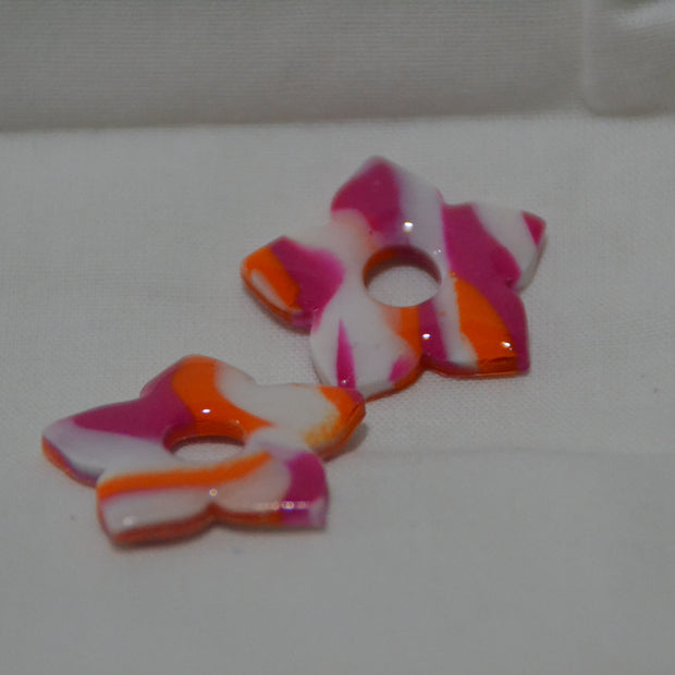Rose blanc & orange