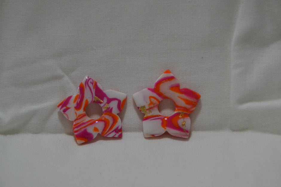 Rose blanc & orange