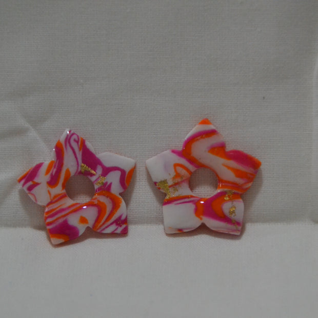 Rose blanc & orange